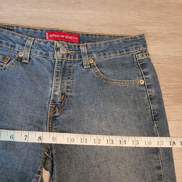 Vtg Levi's Jeans 7 L Superlow 518 Bootcut Medium Light Wash Denim Y2K Western - Picture 6 of 9